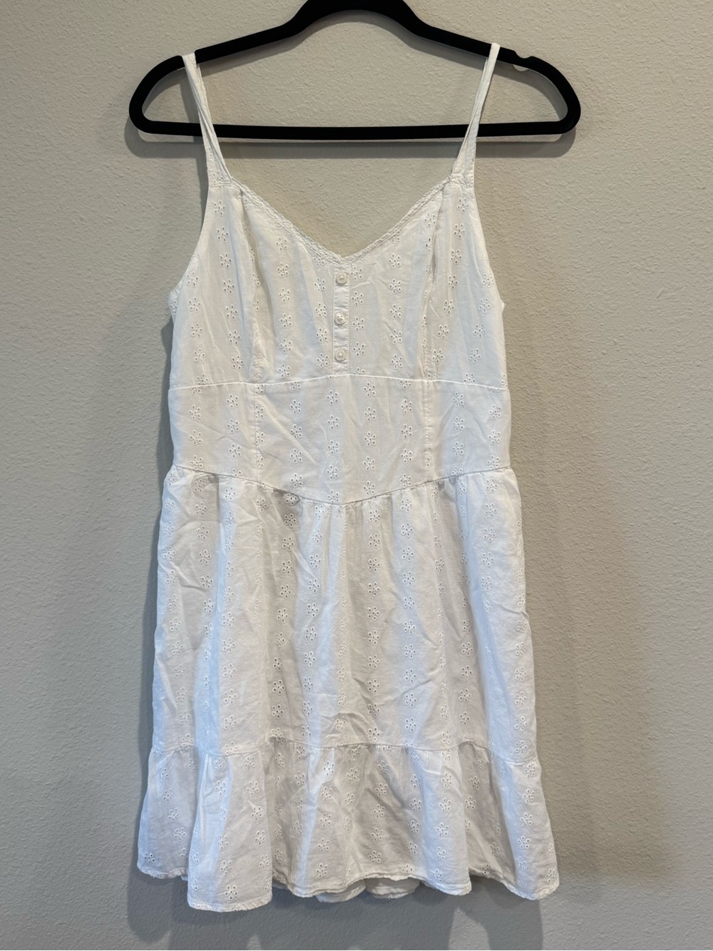 Hollister White Flowy Floral Mini Dress size Large